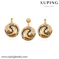 64014 design saudi gold jewelry cheap fashion unique copper alloy earring and pendant women jewelry sets